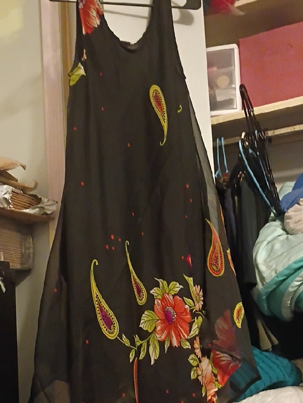 Black Floral Paisley Maxi Dress